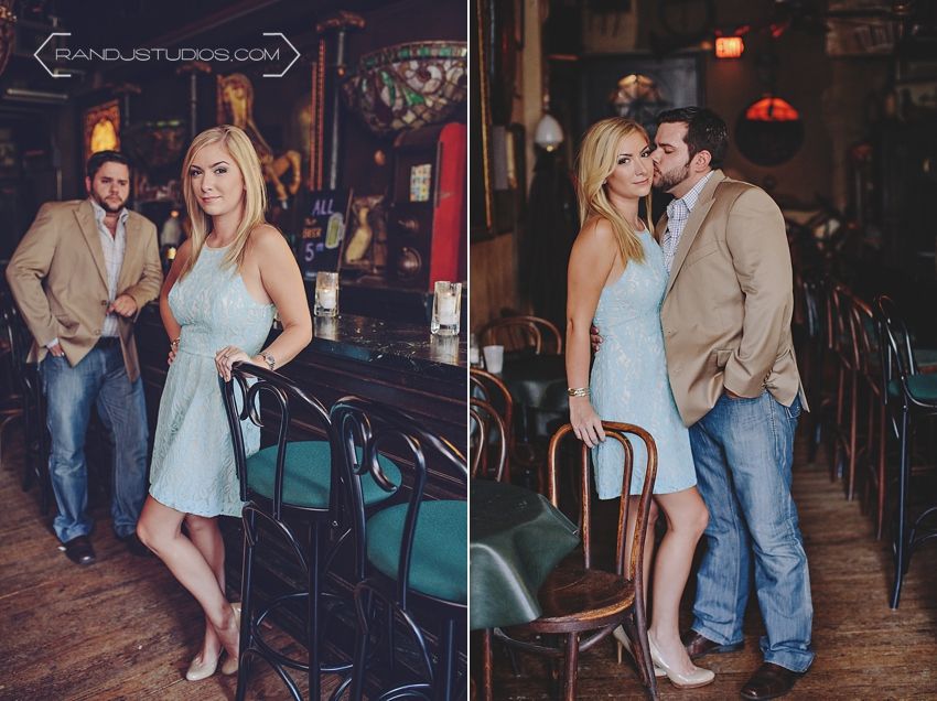 Engagement Photos in a Bar, Houston Texas
