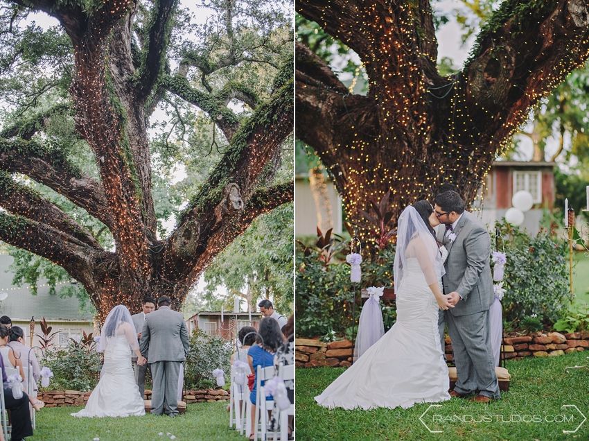 Oak Tree Manor Wedding, First Kiss
