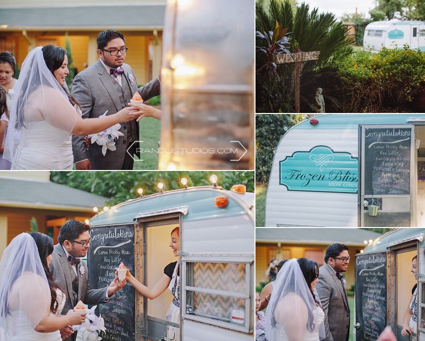 Frozen Bliss Snow Cone trailer at Oak Tree Manor Wedding