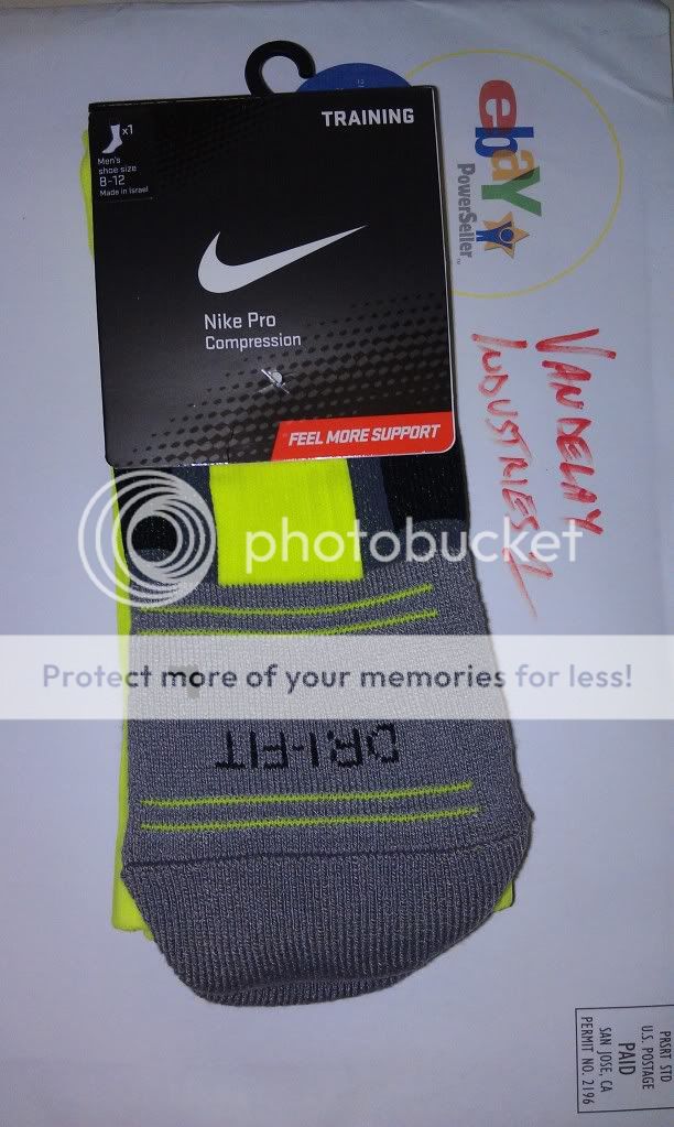 NEW NIKE VOLT ELITE PRO COMPRESSION TRAINING SOCKS DRI FIT L 8 12 