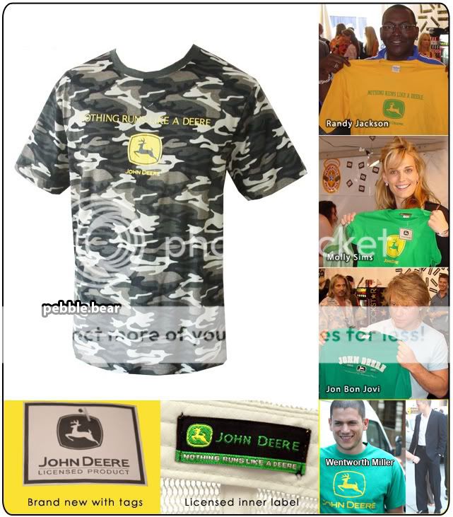 NWT JOHN DEERE T SHIRT JON DEER TEE JD CAMO FARM TOP  