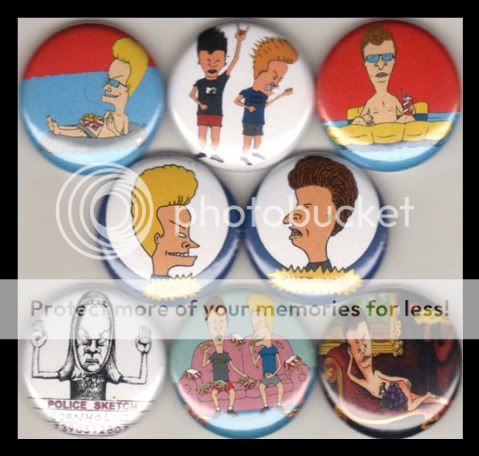 BEAVIS AND BUTTHEAD 1 buttons pinbacks FIRE CORNHOLIO  