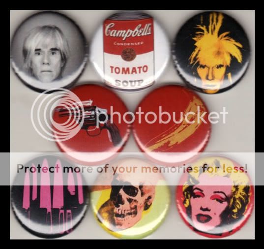 ANDY WARHOL 1 buttons pinback ART 70S NEW YORK CITY  